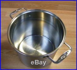 Genuine All-Clad 12 Quart Stainless Steel Pasta Stock Pot With Strainer Inserts