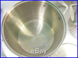 Genuine All-Clad 12 Quart Stainless Steel Pasta Stock Pot With Strainer Inserts