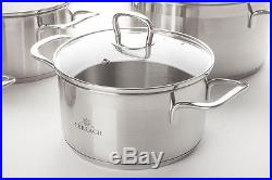 Gerlach Brava 8 Pieces Cookware Stockpot Set With Lids 18/10 Stainless Oven Safe