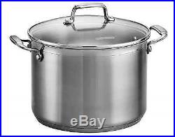 Gourmet 4-Piece Stainless Steel Cookware Set with Lid 8 Qt. Pasta Stock Pot Cooker