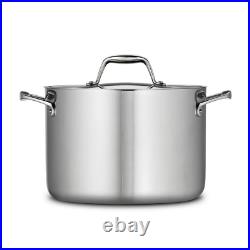 Gourmet Tri-Ply Clad 8 Qt. Stainless Steel Stock Pot with Lid