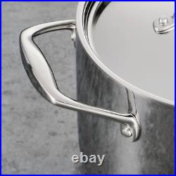 Gourmet Tri-Ply Clad 8 Qt. Stainless Steel Stock Pot with Lid