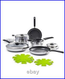 GreenPan Levels 11-Pc. Stainless Steel Stackable Ceramic Nonstick Cookware Set
