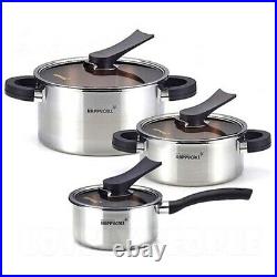 HAPPYCALL 3-ply Stainless Cookware 6pcs Kitchen Pot Set Stockpot
