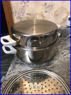 HEALTH CRAFT 5 PLY STAINLESS 6 Qt Waterless Stock Pot Dutch Oven Steamer Dome