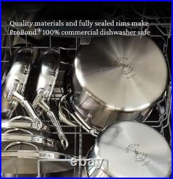 HESTAN PROFESSIONAL PRO-bond Gorgeous Stainless Steel Stockpot with Lid, 8-Quart