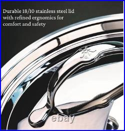 HESTAN PROFESSIONAL PRO-bond Gorgeous Stainless Steel Stockpot with Lid, 8-Quart