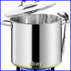 HOMICHEF Commercial Grade LARGE STOCK POT 20 Quart with Lid Nickel Free Stainl