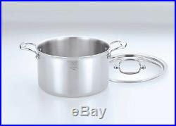 Hammer Stahl 8 Quart 7-Ply T304 Stainless Steel Dutch Oven Stock Pot & Cover USA