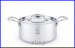 Hammer Stahl T316 Stainless Steel 4 Quart Stock Pot & Lid 7-Ply Induction USA