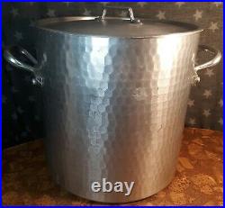 Hammered Stainless Steel 12 qt Stock Pot Made in France Heavy & Thick with LID