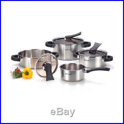HappyCall 3-PLY STAINLESS STEEL Pot 8pcs Set (4 Pot+4 Lid), Saucepan, Stockpot