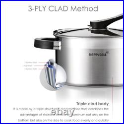 Happycall 3-layered stainless steel pot with lid