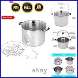 Harvest Stainless Steel 20 Qt Canning Pot with Rack Water Bath or Steam Can