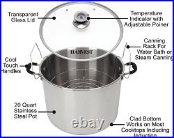 Harvest Stainless Steel 20 Qt Canning Pot with Rack Water Bath or Steam Can