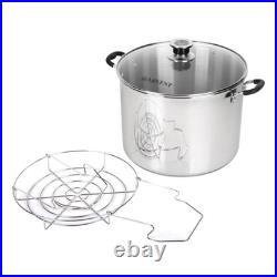 Harvest Stainless Steel 20 Qt Canning Pot with Rack Water Bath or Steam Canning