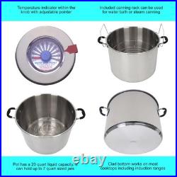 Harvest Stainless Steel 20 Qt Canning Pot with Rack Water Bath or Steam Canning
