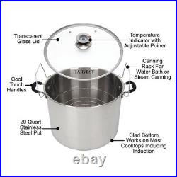 Harvest Stainless Steel 20 Qt Canning Pot with Rack Water Bath or Steam Canning