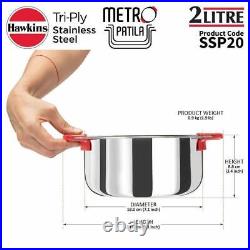 Hawkins Stainless Steel Tri-Ply Milk Pot Patila Tope Induction Base SET OF 2 PCS