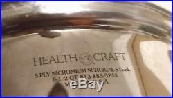 Health craft 6 1/2 QT Stock Pot Steamer Lid 5 ply T304 Stainless chef pot