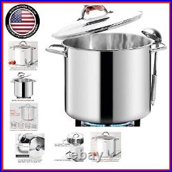 Heavy-Duty 20QT Induction Stock Pot with Tempered Glass Lid Healthy Design Heavy-Duty 20QT Induction Stock Pot with Tempered Glass Lid Healthy Design
