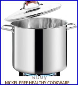 Heavy-Duty 20QT Induction Stock Pot with Tempered Glass Lid Healthy Design Heavy-Duty 20QT Induction Stock Pot with Tempered Glass Lid Healthy Design