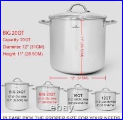 Heavy-Duty 20QT Induction Stock Pot with Tempered Glass Lid Healthy Design Heavy-Duty 20QT Induction Stock Pot with Tempered Glass Lid Healthy Design