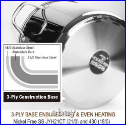 Heavy-Duty 20QT Induction Stock Pot with Tempered Glass Lid Healthy Design Heavy-Duty 20QT Induction Stock Pot with Tempered Glass Lid Healthy Design