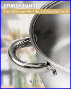 Heavy Duty 8 Qt Pasta Pot with Strainer Lid 4-Piece Set Oven & Dishwasher Safe