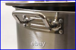 Heavy Duty Stainless Steel Stock Pot with Lid, 35 Quarts, Silver