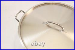 Heavy Duty Stainless Steel Stock Pot with Lid, 35 Quarts, Silver
