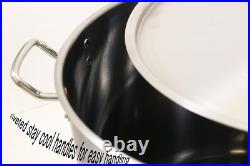 Heavy Duty Stainless Steel Stock Pot with Lid, 35 Quarts, Silver