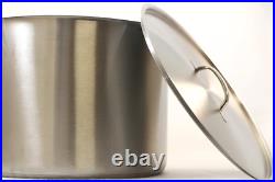 Heavy Duty Stainless Steel Stock Pot with Lid, 35 Quarts, Silver