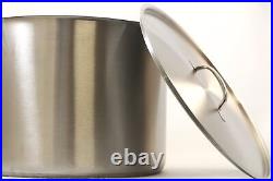 Heavy Duty Stainless Steel Stock Pot with Lid, 35 quarts, Silver