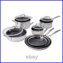 Henckels Paradigm HEX Ceramic 11-piece Cookware Set Tri-Ply Hybrid Non-Stick New