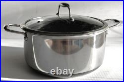 HexClad 8-Qt Hybrid Stainless Steel Stock Pot + Glass Lid Nonstick/Induction
