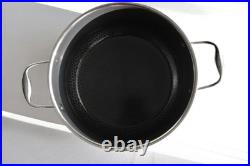 HexClad 8-Qt Hybrid Stainless Steel Stock Pot + Glass Lid Nonstick/Induction