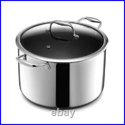 HexClad Hybrid Nonstick 10-Qt Stockpot with Tempered Glass Lid, Stay-Cool Handle