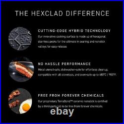 HexClad Hybrid Nonstick 10-Qt Stockpot with Tempered Glass Lid, Stay-Cool Handle