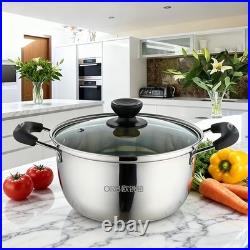 Home Kitchen Stainless Steel Soup Pot Heatproof Handle Ideal for Kitchen