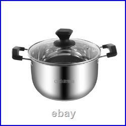 Home Kitchen Stainless Steel Soup Pot Heatproof Handle Ideal for Kitchen