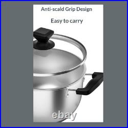 Home Kitchen Stainless Steel Soup Pot Heatproof Handle Ideal for Kitchen