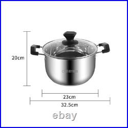Home Kitchen Stainless Steel Soup Pot Heatproof Handle Ideal for Kitchen