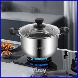 Home Kitchen Stainless Steel Soup Pot Heatproof Handle Ideal for Kitchen