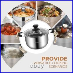 Home Kitchen Stainless Steel Soup Pot Heatproof Handle Ideal for Kitchen