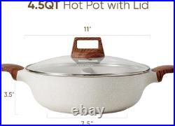 Hot Pot with Divider Double Flavor Divided Stockpot with Glass Lid, Dual Sided N