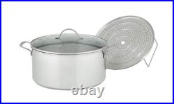 Housestainless Steel Classic 15 Qt Stockpot & Steaming Rack #6314 New