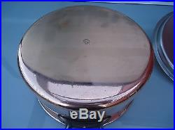 Huge copper stock pot stainless steel bourgeat 28 cm 11 inch with lid BOURGEAT
