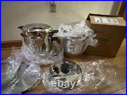 ICook 8 Quarts Cookware Surgical Stainless Stock Pot Set Waterless Cookware new