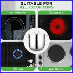 Induction Compatible 15-Quart Stock Pot Stainless Steel with Glass Lid